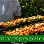 Skewered chicken goes great on the grill