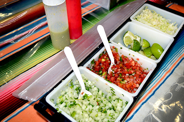 Toppings from Taqueria Aztlan of Redland Market Village
